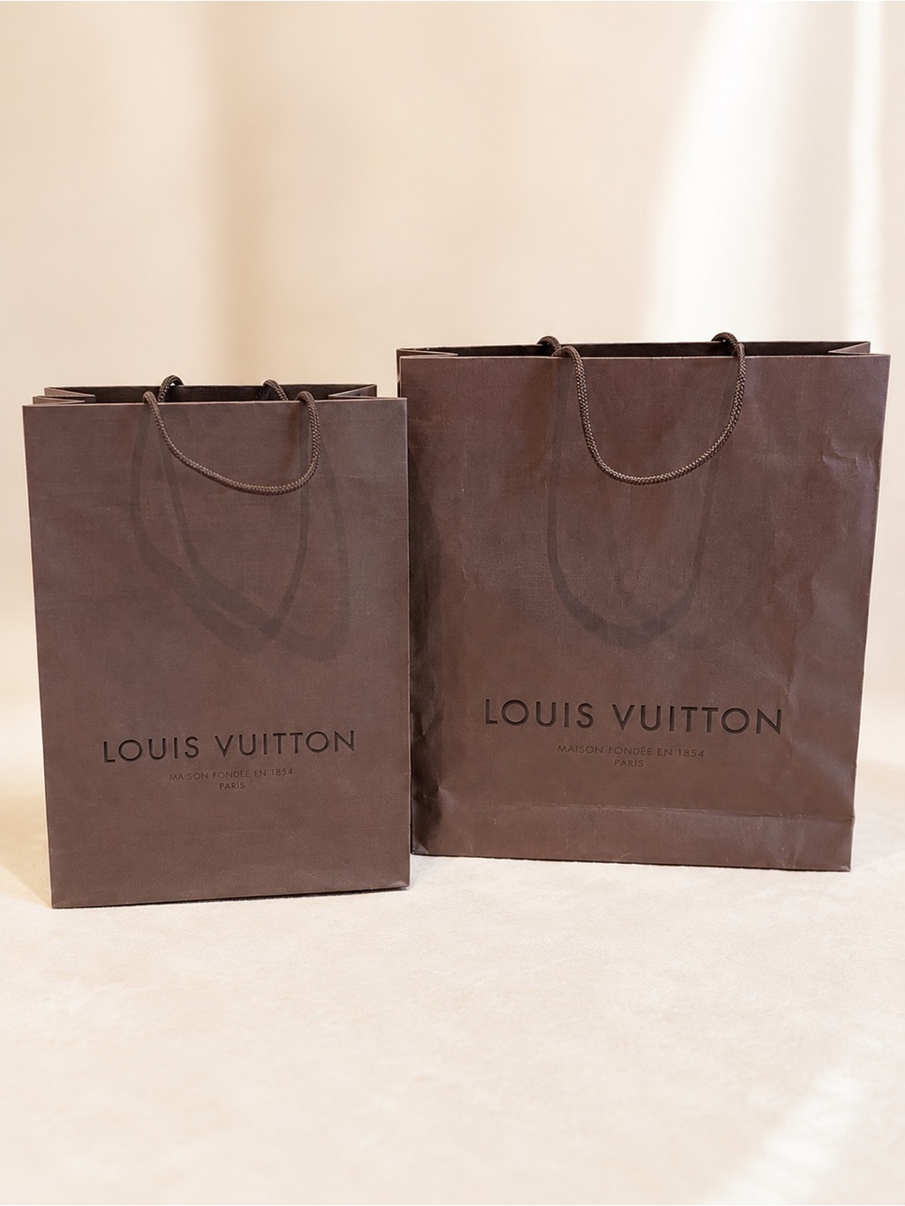 Louis Vuitton Authentic Paper Shopping Bags Set of 2 Gift Packaging